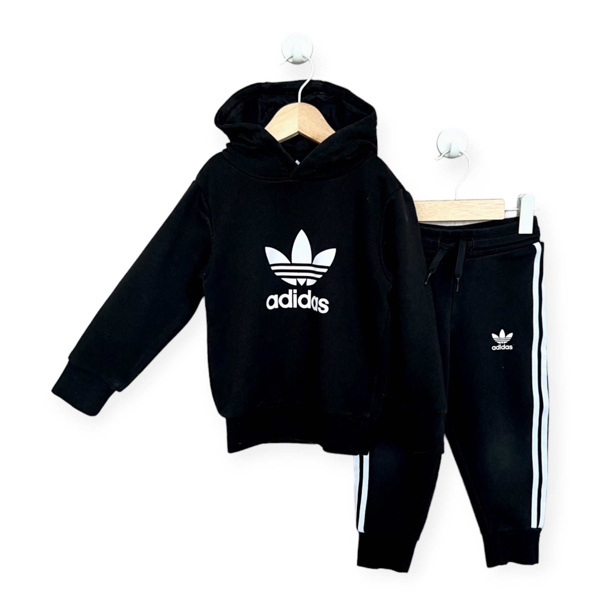 NEW Adidas Black Mix White Luxury Brand Hoodie And Pants Limited Edition